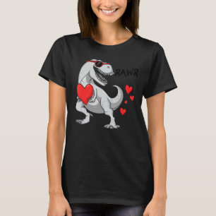 Rawr T Rex Girls Boys Kids Dinosaur Valentines Day T-Shirt