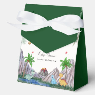 Rawr Volcano Mountain Forest Dinosaur Baby Shower Favour Box