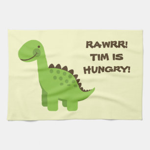 Rawrr! Hungry Dinosaur! Tea Towel
