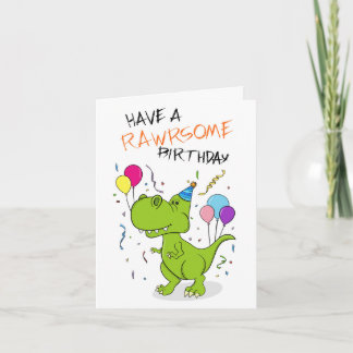 Rawrsome Dinosaur Birthday Card