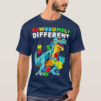 Rawrsomely Differen Dinosaur Dino Autism Awareness T-Shirt