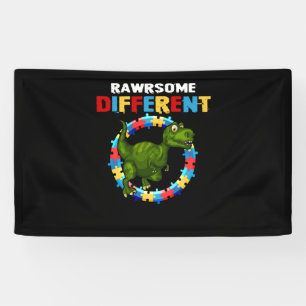 Rawrsomely Different Dinosaur Autism Awareness Banner