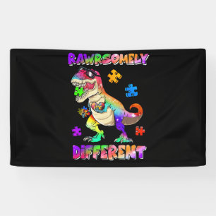 Rawrsomely Different Dinosaur Autism Awareness Banner
