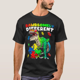 Rawrsomely Different Dinosaur Autism Awareness Puz T-Shirt