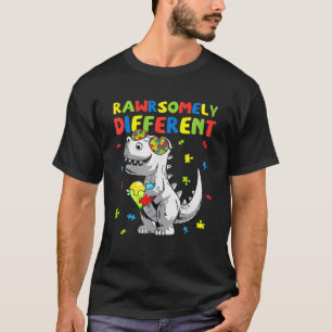 Rawrsomely Different Dinosaur Autism Awareness Tod T-Shirt
