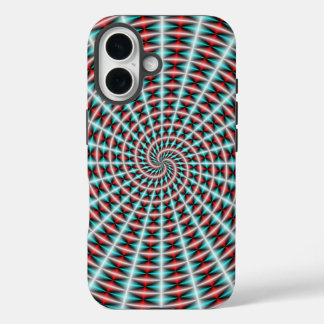 Ray and Spiral Weave in Blue and Red iPhone 16 Case