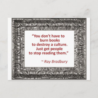 Ray Bradbury Quote About Burning Books Postcard