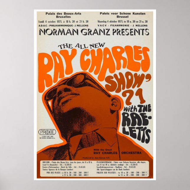 Ray Charles Vintage Concert Poster (Front)
