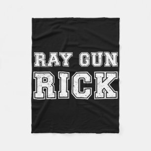 Ray Gun Rick Funny Meme For Gamers Fleece Blanket