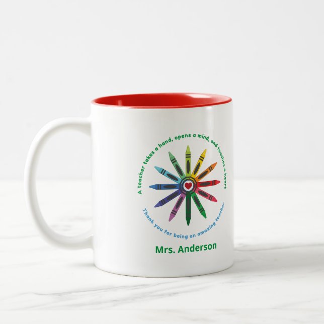 Ray of Crayons / Teacher Appreciation Two-Tone Coffee Mug (Left)