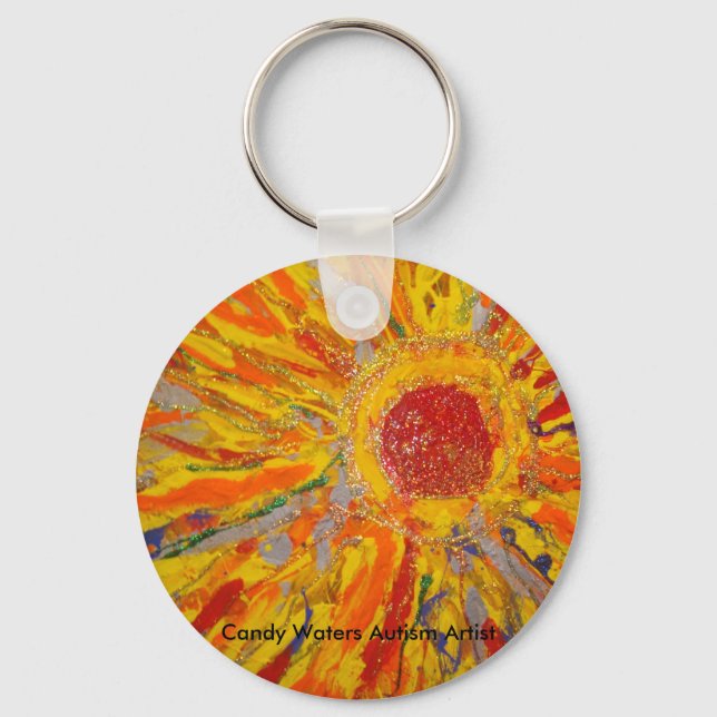 "Ray of Hope" by Candy Waters Autism Artist Key Ring (Front)
