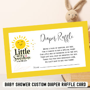 Ray of Sunshine Baby Shower Diaper Raffle Card
