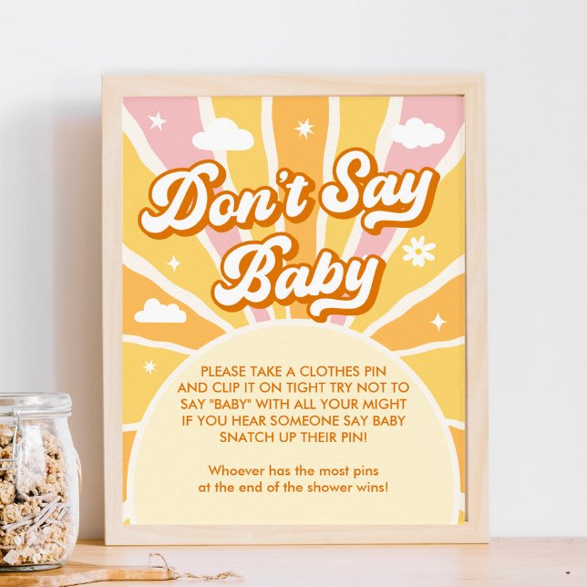 Ray of Sunshine Baby Shower Dont Say Baby Game Poster (Creator Uploaded)