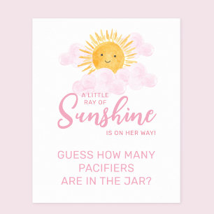 Ray Of Sunshine Baby Shower How Many Pacifiers Poster
