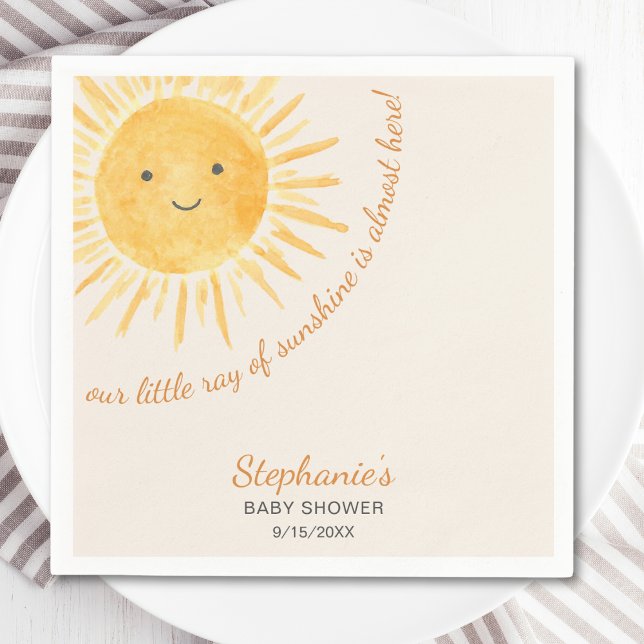Ray Of Sunshine Baby Shower Napkin (Creator Uploaded)