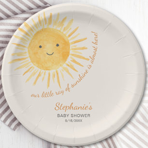 Ray Of Sunshine Baby Shower Paper Plate