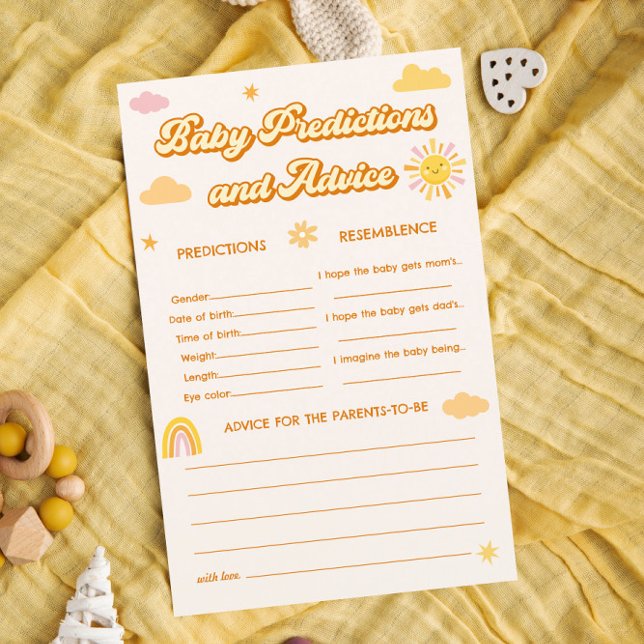 Ray of Sunshine Baby Shower Predictions Game (Creator Uploaded)