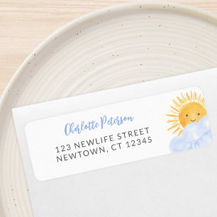 Ray Of Sunshine Baby Shower Return Address Label