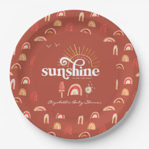 Ray of Sunshine   Boho Baby Shower  Paper Plate