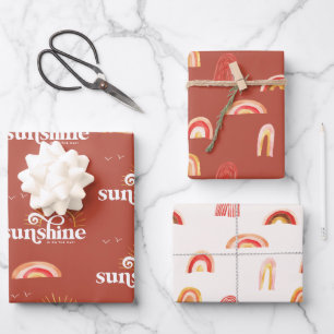 Ray of Sunshine   Boho Baby Shower Wrapping Paper Sheet