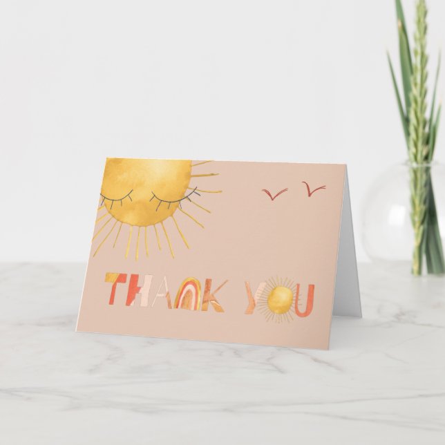 Ray of Sunshine | Boho Summer Thank You Card (Front)