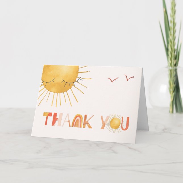Ray of Sunshine | Boho Summer Thank You Card (Front)