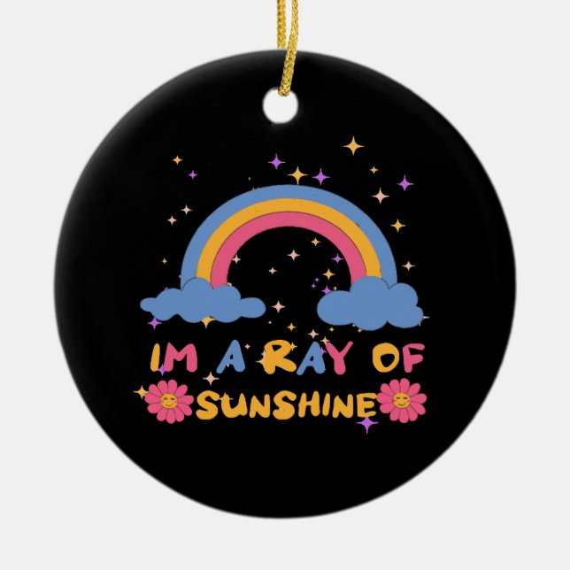 Ray of sunshine ceramic ornament (Front)