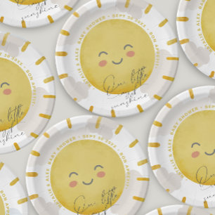 Ray of Sunshine Clouds Neutral Baby Shower  Paper Plate