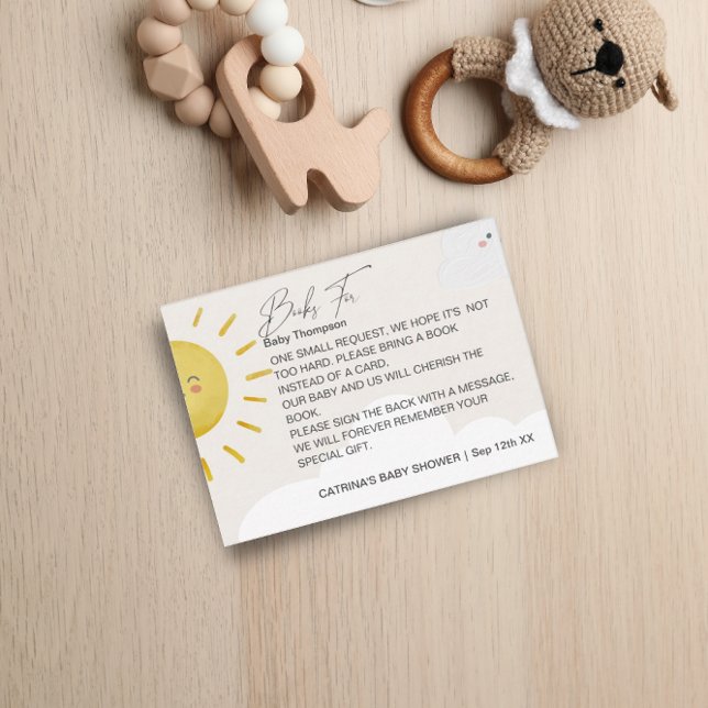 Ray of Sunshine Clouds Neutral Books  Baby Small Enclosure Card (Creator Uploaded)