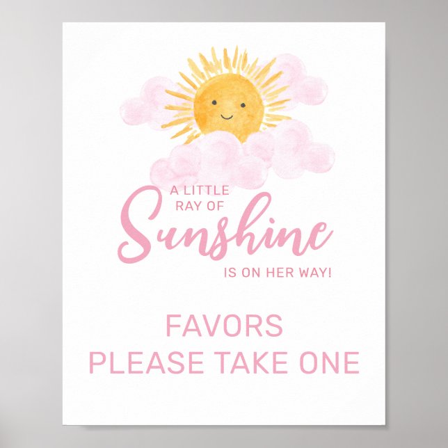 Ray Of Sunshine Favour Sign  (Front)
