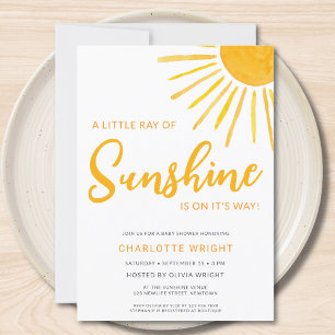 Ray Of Sunshine Gender-Neutral Baby Shower Invitation