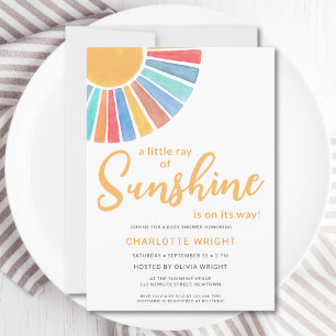 Ray Of Sunshine Gender-Neutral Baby Shower  Invitation