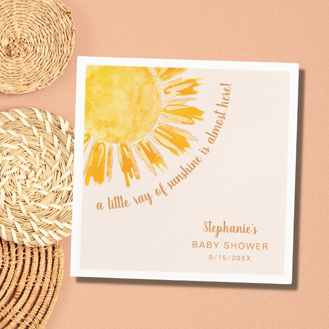 Ray of Sunshine Gender Neutral Baby Shower  Napkin (Creator Uploaded)