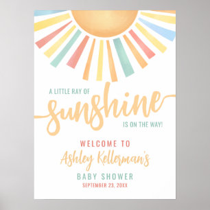 Ray Of Sunshine Sun Baby Shower Welcome Sign