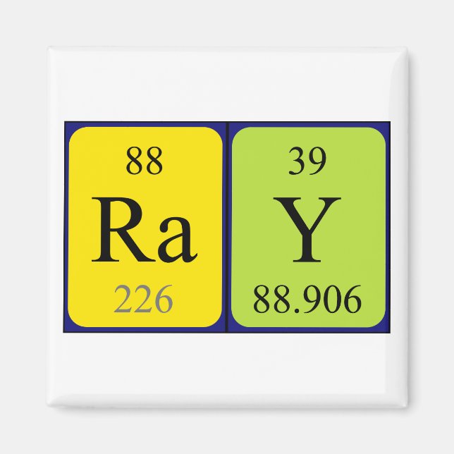 Ray periodic table name magnet (Front)