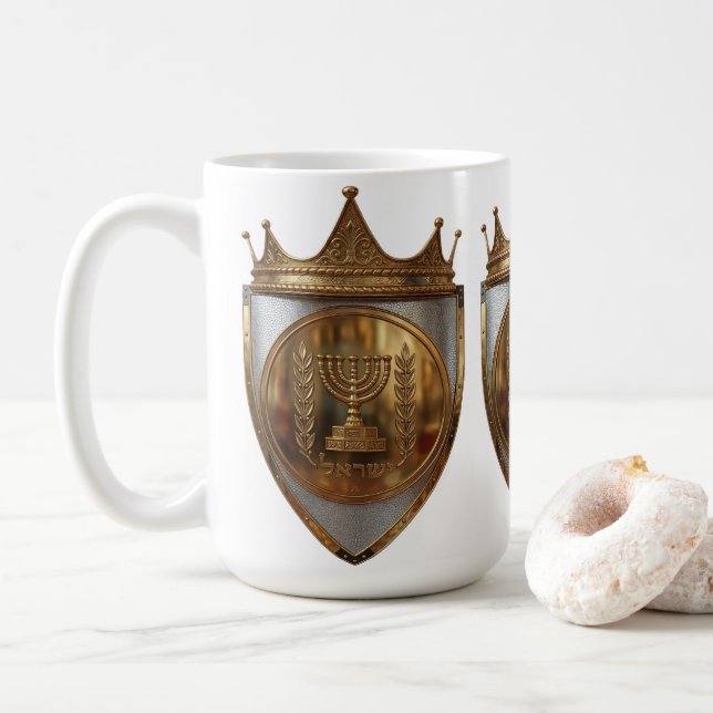 Rayel Hebrew Golden Crest Follower  Coffee Mug (With Donut)