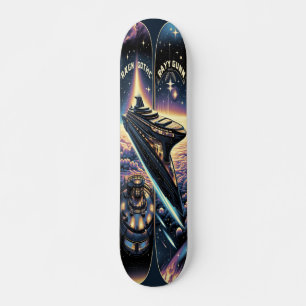 "Raygun Gothic Space Cruise Ship Deck" Skateboard