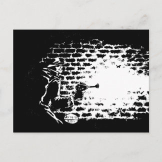 Raygun Noir postcard, artwork by Michael Avolio Postcard