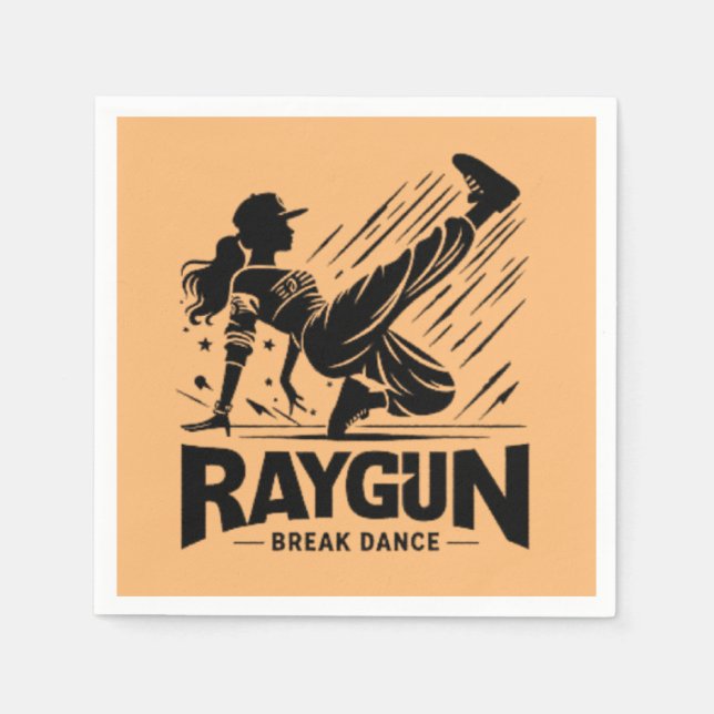 Raygun Raygun breakdancer,breakdancing  Napkin (Front)