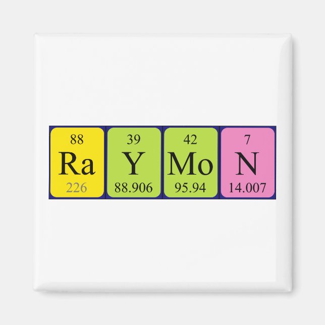 Raymon periodic table name magnet (Front)