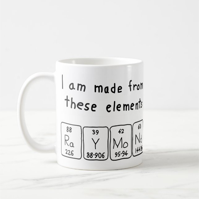 Raymond periodic table name mug (Left)