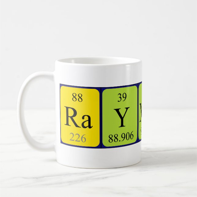 Raymond periodic table name mug (Left)