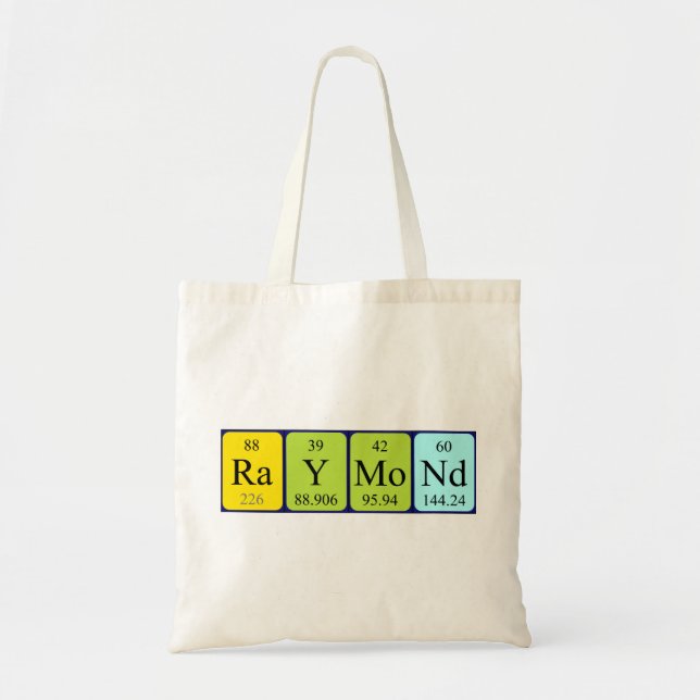 Raymond periodic table name tote bag (Front)