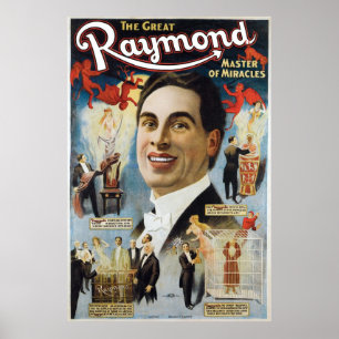 Raymond The Great ~ Miracles Vintage Magic Act Poster