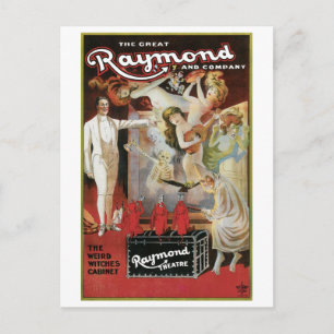 Raymond The Great ~ Witches Vintage Magic Act Postcard