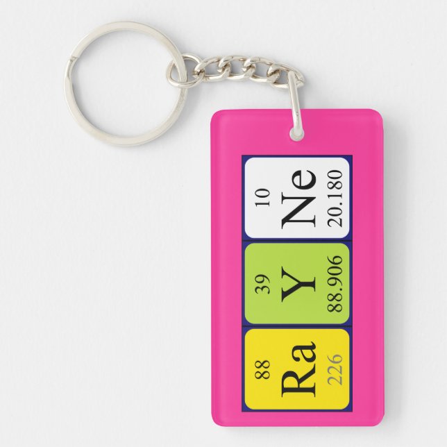 Rayne periodic table name keyring (Front)
