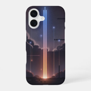 Rayons Spatiaux Lumineux d'Inspiration Rétro iPhone 16 Case