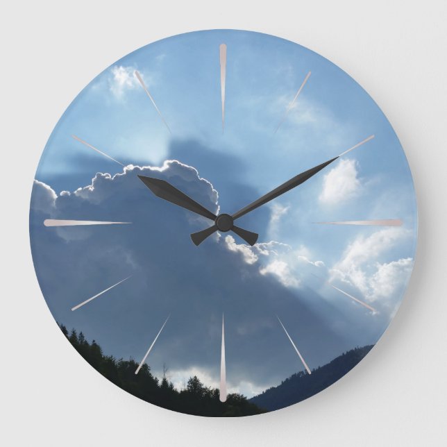 rays and clouds large clock (Front)