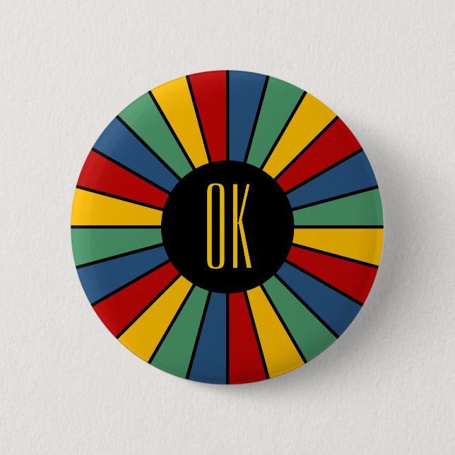 RAYS BUTTON I + your Photo, Text, Monogram (Front)