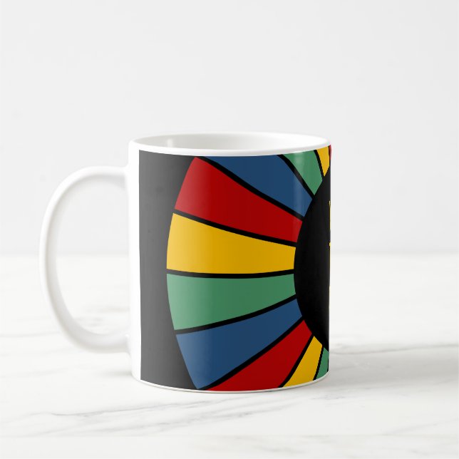 RAYS BUTTON I + your Photo, Text, Monogram Coffee Mug (Left)